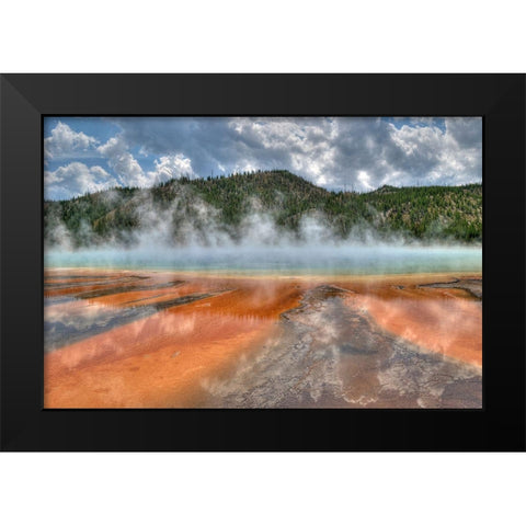 Grand Prismatic Spring and Thermophiles, Yellowstone National Park Black Modern Wood Framed Art Print by Akin, Curtis