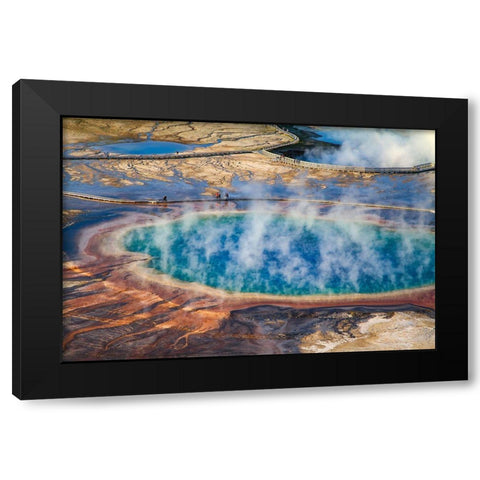 Grand Prismatic Spring, Yellowstone National Park Black Modern Wood Framed Art Print with Double Matting by The Yellowstone Collection