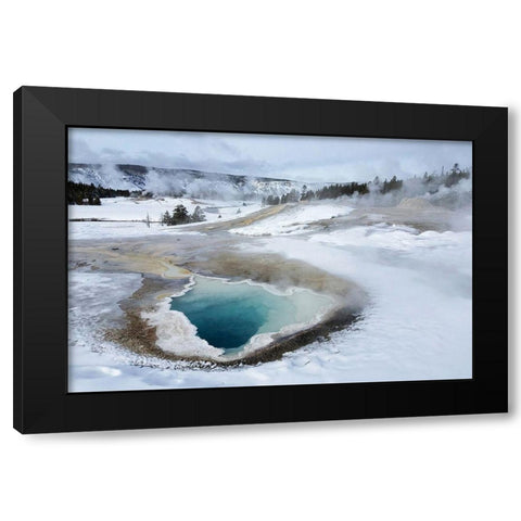 Heart Spring in Upper Geyser Basin, Yellowstone National Park Black Modern Wood Framed Art Print with Double Matting by The Yellowstone Collection