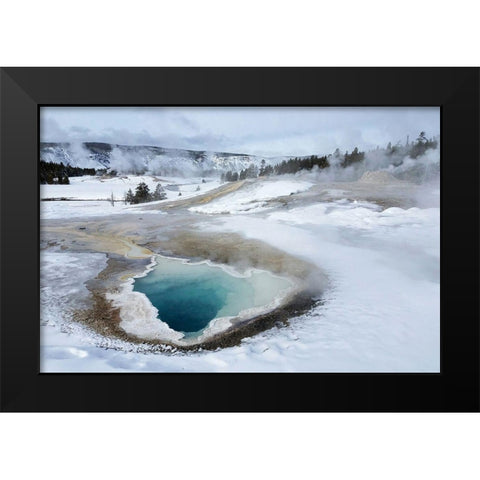 Heart Spring in Upper Geyser Basin, Yellowstone National Park Black Modern Wood Framed Art Print by The Yellowstone Collection
