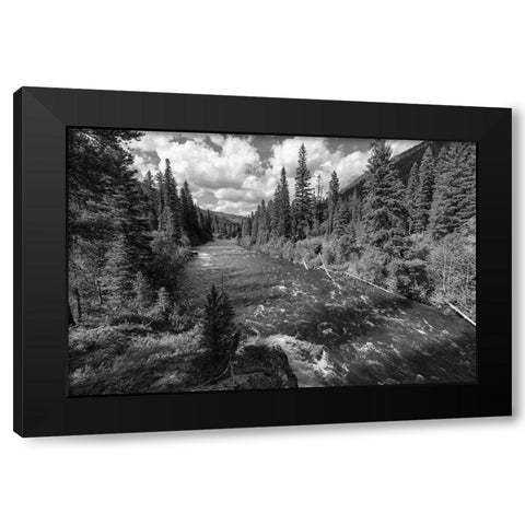 Hellroaring Creek near the Absaroka Beartooth Wilderness, Yellowstone National Park Black Modern Wood Framed Art Print with Double Matting by Frank, Jacob W.