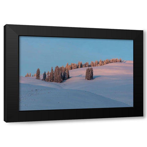 Last Light on Flanks of Bison Peak, Yellowstone National Park Black Modern Wood Framed Art Print with Double Matting by The Yellowstone Collection