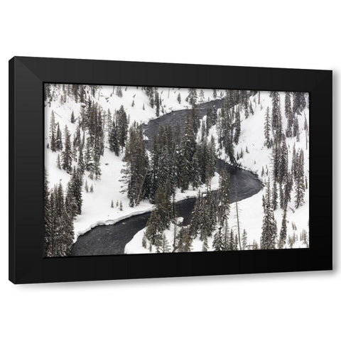 Lewis River, Yellowstone National Park Black Modern Wood Framed Art Print by Frank, Jacob W.