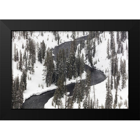 Lewis River, Yellowstone National Park Black Modern Wood Framed Art Print by Frank, Jacob W.