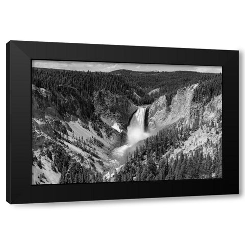 Lower Falls from Lookout Point, Yellowstone National Park Black Modern Wood Framed Art Print by The Yellowstone Collection