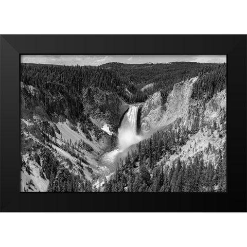 Lower Falls from Lookout Point, Yellowstone National Park Black Modern Wood Framed Art Print by The Yellowstone Collection