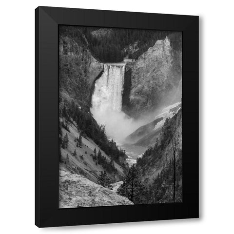 Lower Falls from Artist Point, Yellowstone National Park Black Modern Wood Framed Art Print with Double Matting by Frank, Jacob W.