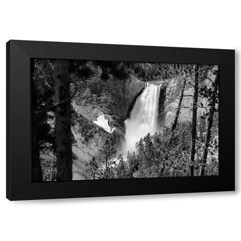 Lower Falls from Lookout Point, Yellowstone National Park Black Modern Wood Framed Art Print with Double Matting by Frank, Jacob W.