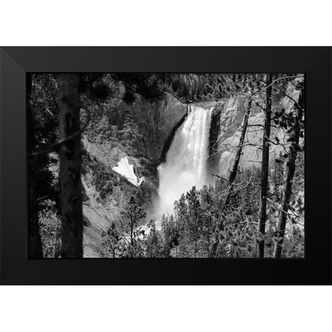 Lower Falls from Lookout Point, Yellowstone National Park Black Modern Wood Framed Art Print by Frank, Jacob W.