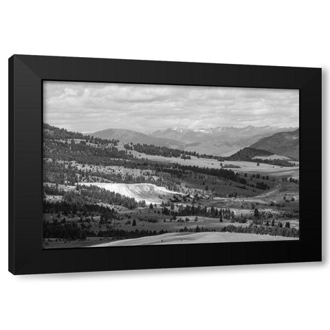 Mammoth Hot Springs from Bunsen Peak, Yellowstone National Park Black Modern Wood Framed Art Print with Double Matting by Herbert, Neal
