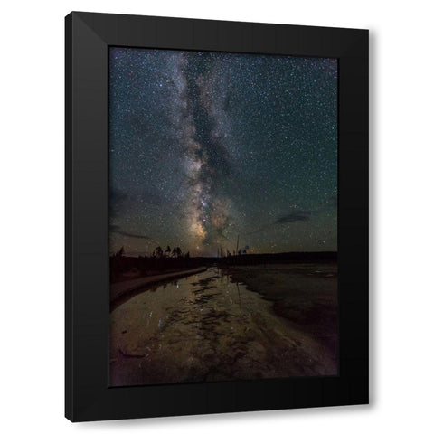 Milky Way at Fountain Paint Pots, Yellowstone National Park Black Modern Wood Framed Art Print by The Yellowstone Collection