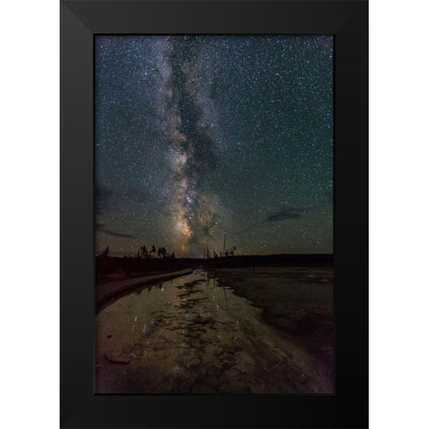 Milky Way at Fountain Paint Pots, Yellowstone National Park Black Modern Wood Framed Art Print by The Yellowstone Collection