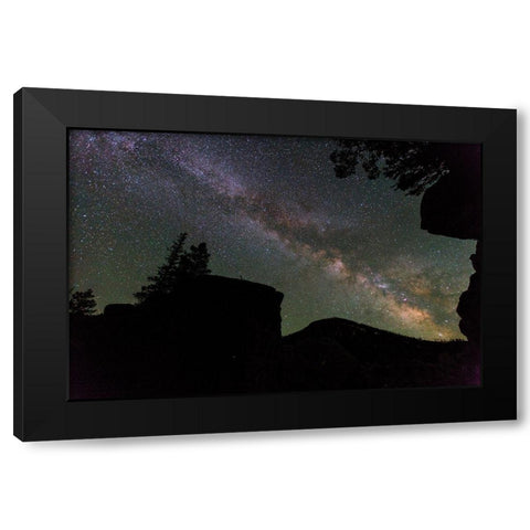 Milky Way near Mammoth Hot Springs, Yellowstone National Park Black Modern Wood Framed Art Print with Double Matting by The Yellowstone Collection