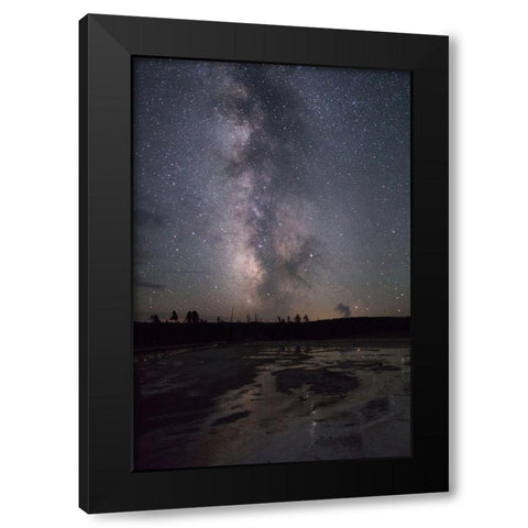 Milky Way over Silex Spring Runoff, Yellowstone National Park Black Modern Wood Framed Art Print with Double Matting by The Yellowstone Collection