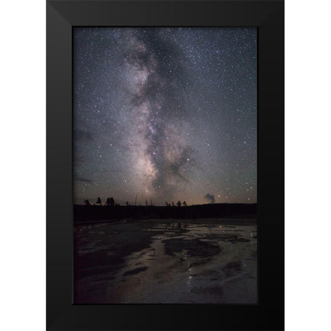 Milky Way over Silex Spring Runoff, Yellowstone National Park Black Modern Wood Framed Art Print by The Yellowstone Collection