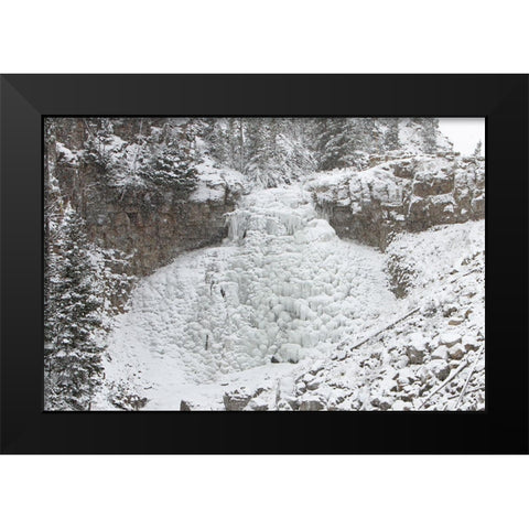 Rustic Falls, Yellowstone National Park Black Modern Wood Framed Art Print by Peaco, Jim