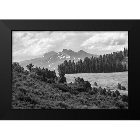 Saddle Mountain and Pollux Peak from Druid Peak hillside, Yellowstone National Park Black Modern Wood Framed Art Print by Frank, Jacob W.