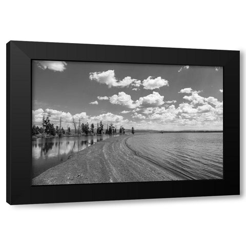 Sand Bar in Wolf Bay, Yellowstone National Park Black Modern Wood Framed Art Print by Frank, Jacob W.