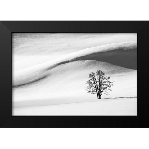 Snow Dunes, Hayden Valley, Yellowstone National Park Black Modern Wood Framed Art Print by The Yellowstone Collection