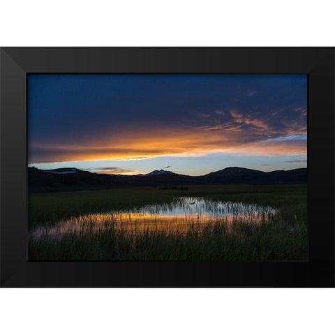 Spring Sunset, Swan Lake, Yellowstone National Park Black Modern Wood Framed Art Print by The Yellowstone Collection
