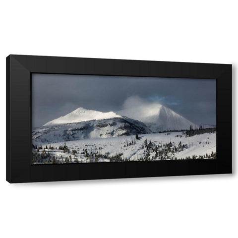 Storm light Mount Holmes and Dome Mountain, Yellowstone National Park Black Modern Wood Framed Art Print with Double Matting by The Yellowstone Collection