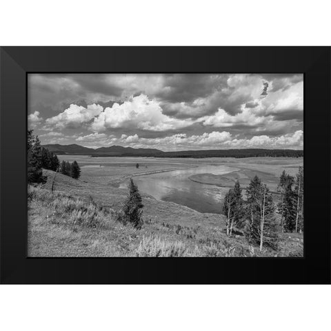 Hayden Valley and Yellowstone River, Yellowstone National Park Black Modern Wood Framed Art Print by Frank, Jacob W.