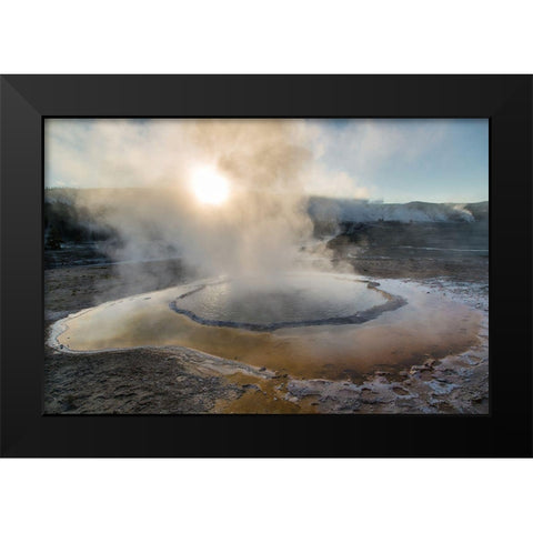 Sunrise at Crested Pool, Yellowstone National Park Black Modern Wood Framed Art Print by The Yellowstone Collection