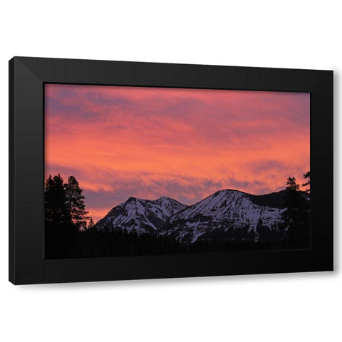 Sunrise in the upper Soda Butte Valley, Yellowstone National Park Black Modern Wood Framed Art Print by The Yellowstone Collection