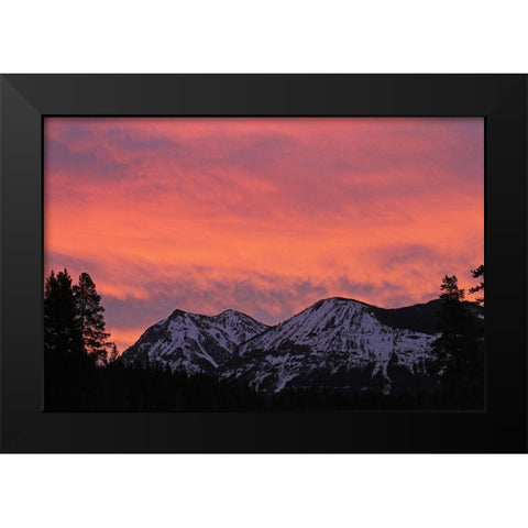 Sunrise in the upper Soda Butte Valley, Yellowstone National Park Black Modern Wood Framed Art Print by The Yellowstone Collection
