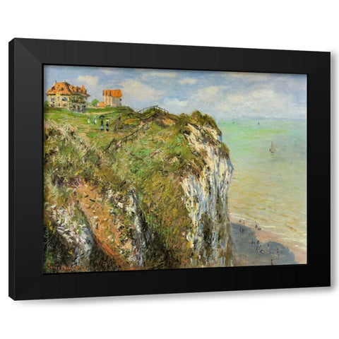 Cliffs at Dieppe 1882 Black Modern Wood Framed Art Print by Monet, Claude