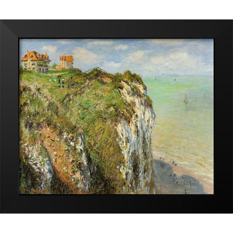 Cliffs at Dieppe 1882 Black Modern Wood Framed Art Print by Monet, Claude