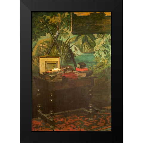 Corner of the studio 1861 Black Modern Wood Framed Art Print by Monet, Claude