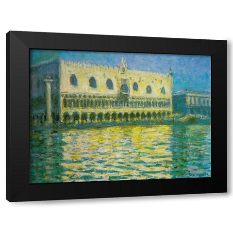 Doges Palace-Venice 1908 Black Modern Wood Framed Art Print by Monet, Claude