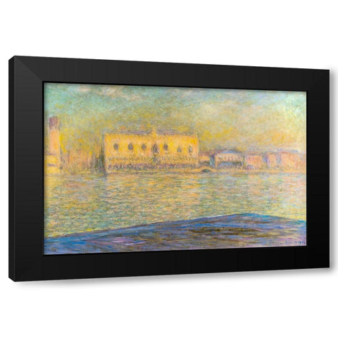 Doges Palace I 1908 Black Modern Wood Framed Art Print by Monet, Claude
