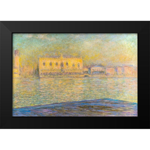 Doges Palace I 1908 Black Modern Wood Framed Art Print by Monet, Claude