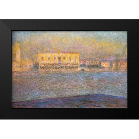 Doges Palace II 1909 Black Modern Wood Framed Art Print by Monet, Claude