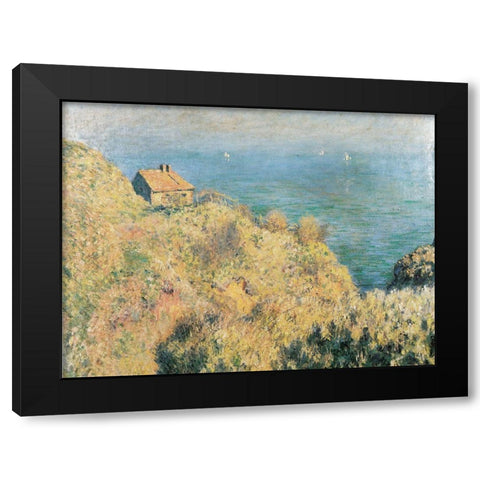 Douaniers cottage at Varengeville 1882 Black Modern Wood Framed Art Print by Monet, Claude