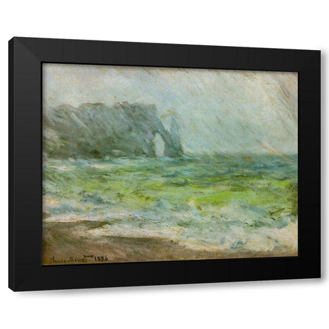 Etretat 1886 Black Modern Wood Framed Art Print by Monet, Claude