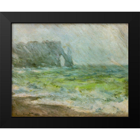 Etretat 1886 Black Modern Wood Framed Art Print by Monet, Claude
