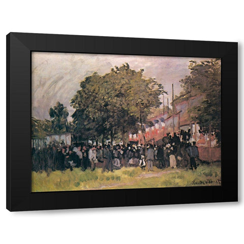 Fete dâ€™Argenteuil 1872 Black Modern Wood Framed Art Print by Monet, Claude