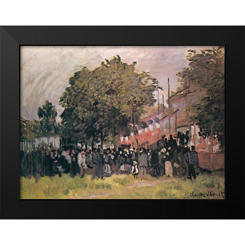 Fete dâ€™Argenteuil 1872 Black Modern Wood Framed Art Print by Monet, Claude