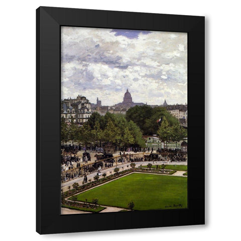 Garden of the Princess-Louvre 1867 Black Modern Wood Framed Art Print with Double Matting by Monet, Claude