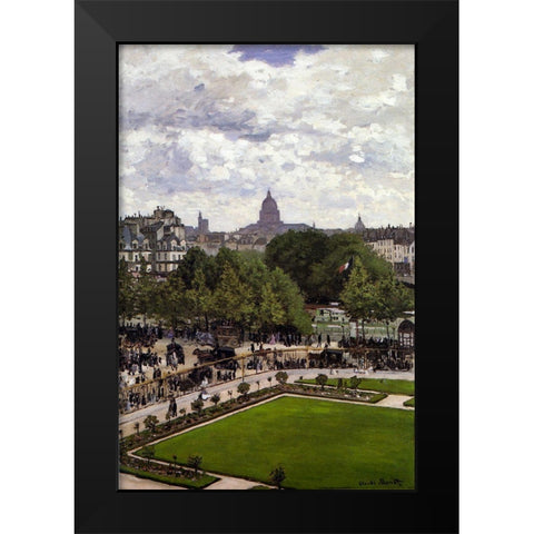 Garden of the Princess-Louvre 1867 Black Modern Wood Framed Art Print by Monet, Claude