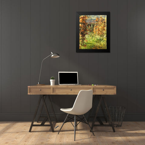 House from the Rose Garden 1920 Black Modern Wood Framed Art Print by Monet, Claude