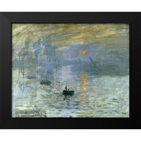 Impression-Sunrise 1872 Black Modern Wood Framed Art Print by Monet, Claude