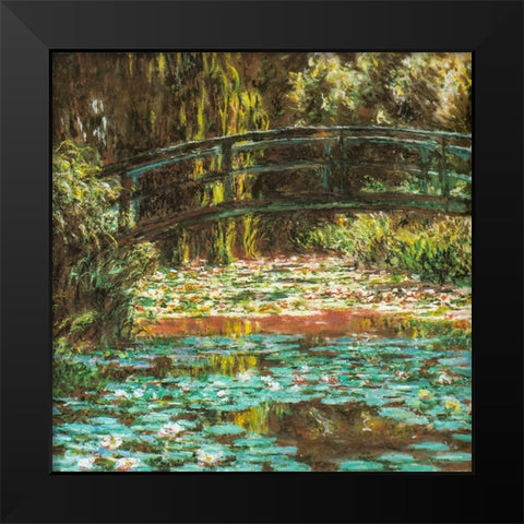 Japanese bridge at Giverny 1899 Black Modern Wood Framed Art Print by Monet, Claude