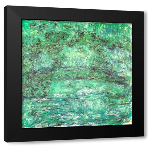 Japanese bridge green 1918 Black Modern Wood Framed Art Print with Double Matting by Monet, Claude