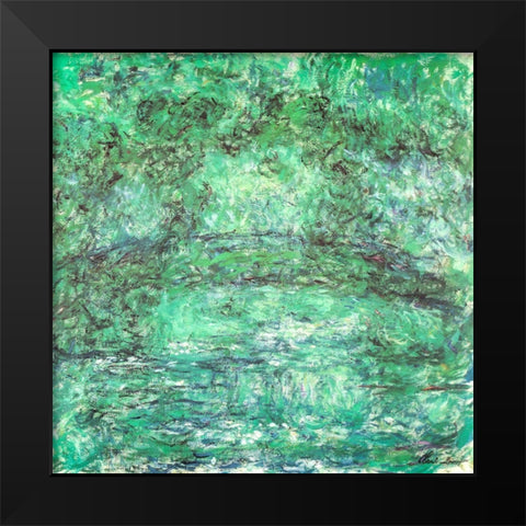 Japanese bridge green 1918 Black Modern Wood Framed Art Print by Monet, Claude