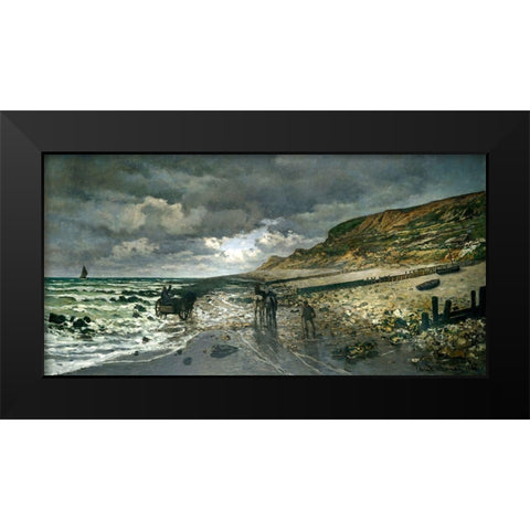 La Pointe de la Heve 1865 Black Modern Wood Framed Art Print by Monet, Claude