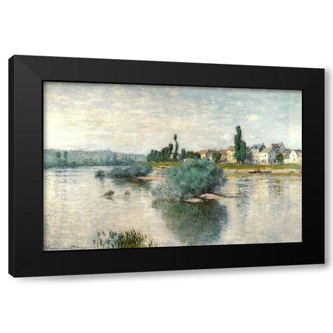 Lavacourt 1880 Black Modern Wood Framed Art Print with Double Matting by Monet, Claude